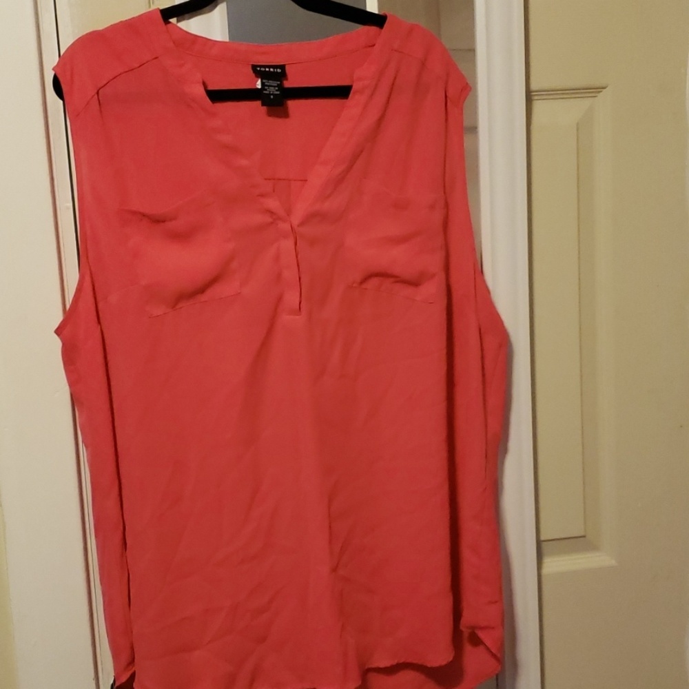 Torrid  pink button down blouse